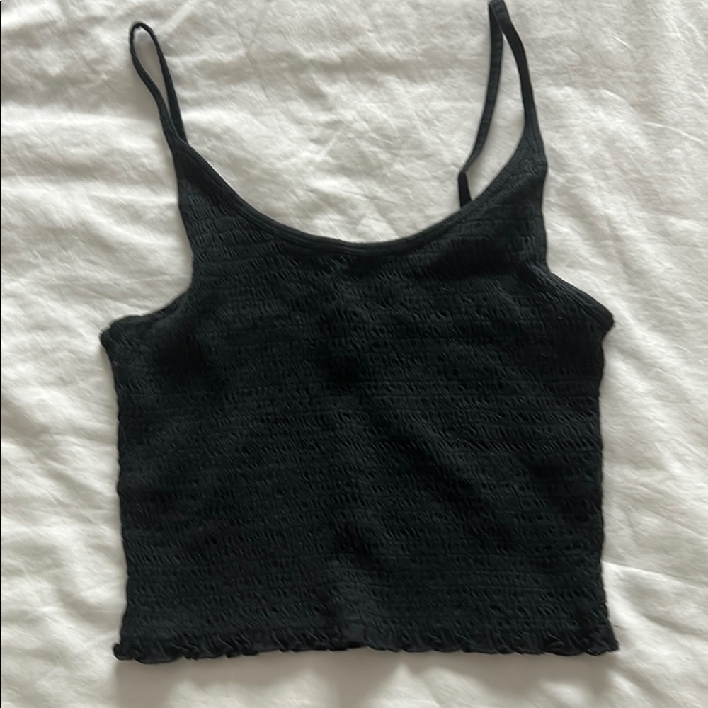 Hollister Black Sleeveless Fitted Crop Camisole